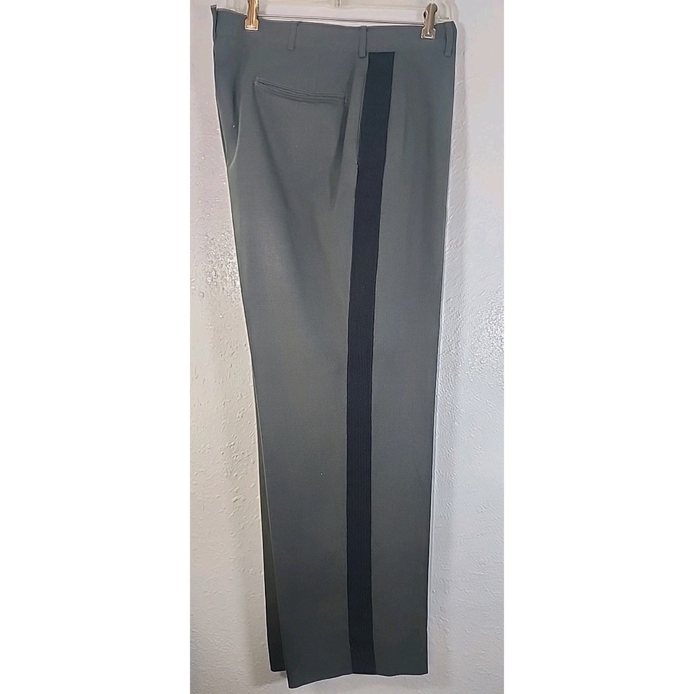 Vintage Military Pants Mens 35x34 Green 60s Wool Blend Trousers Tropical Vietnam